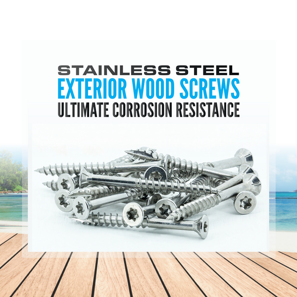 Qty 100 - 316 Marine Grade Stainless Steel Decking Screws #10 x 2.5